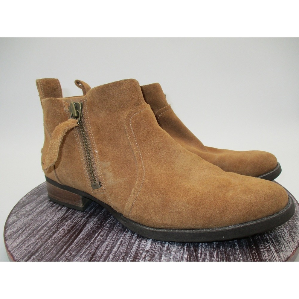 UGG Boots Womens 8.5 Aureo II Suede Leather Ankle Booties Chestnut Shoes Zip